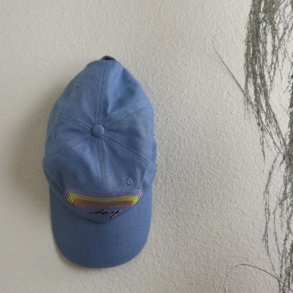 “Don't Just Do It. SLAY" Light Wash Blue Denim Hat - Picture 2 of 4